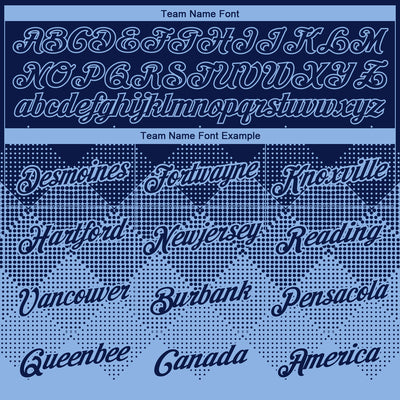 Custom Navy Light Blue 3D Pattern Design Gradient Square Shapes Performance T-Shirt