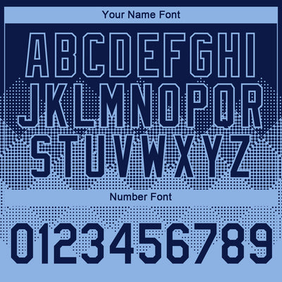 Custom Navy Light Blue 3D Pattern Design Gradient Square Shapes Performance T-Shirt