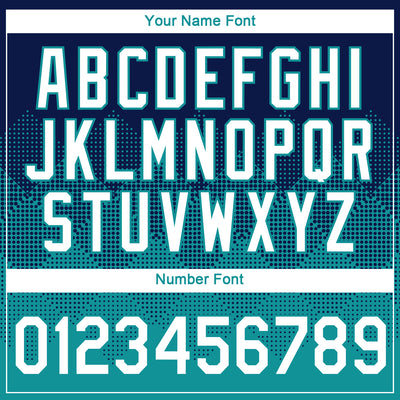 Custom Navy White-Teal 3D Pattern Design Gradient Square Shapes Performance T-Shirt