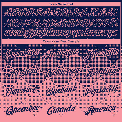 Custom Navy Medium Pink 3D Pattern Design Gradient Square Shapes Performance T-Shirt