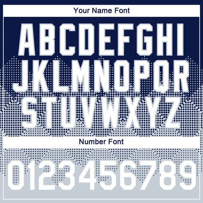 Custom Navy White-Silver 3D Pattern Design Gradient Square Shapes Performance T-Shirt