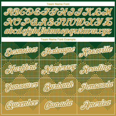 Custom Green Old Gold-White 3D Pattern Design Gradient Square Shapes Performance T-Shirt