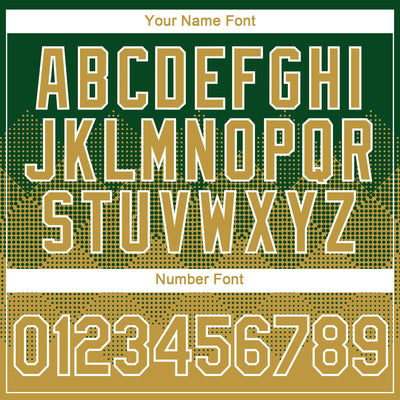 Custom Green Old Gold-White 3D Pattern Design Gradient Square Shapes Performance T-Shirt