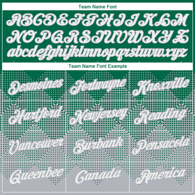 Custom Kelly Green White-Gray 3D Pattern Design Gradient Square Shapes Performance T-Shirt