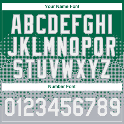 Custom Kelly Green White-Gray 3D Pattern Design Gradient Square Shapes Performance T-Shirt