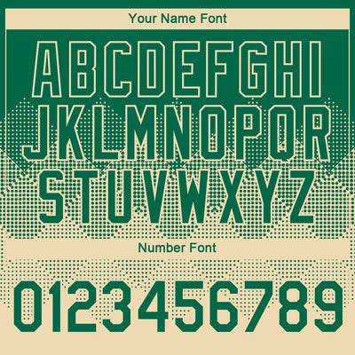 Custom Kelly Green Cream 3D Pattern Design Gradient Square Shapes Performance T-Shirt