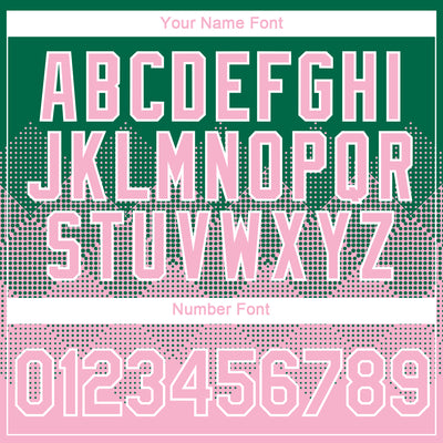 Custom Kelly Green Light Pink-White 3D Pattern Design Gradient Square Shapes Performance T-Shirt