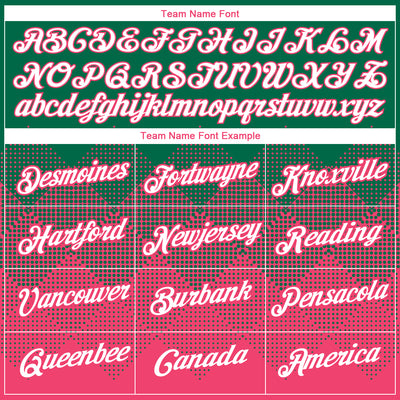 Custom Kelly Green White-Neon Pink 3D Pattern Design Gradient Square Shapes Performance T-Shirt