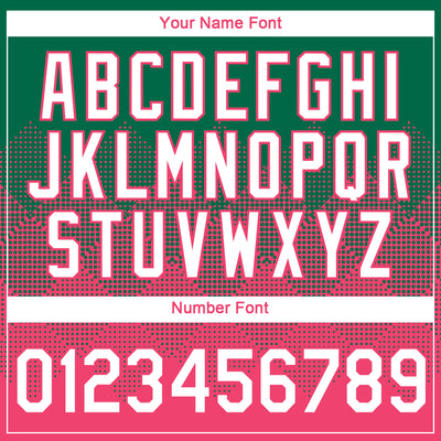 Custom Kelly Green White-Neon Pink 3D Pattern Design Gradient Square Shapes Performance T-Shirt