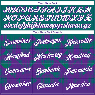 Custom Teal White-Purple 3D Pattern Design Gradient Square Shapes Performance T-Shirt