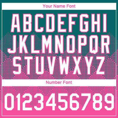 Custom Teal White-Pink 3D Pattern Design Gradient Square Shapes Performance T-Shirt