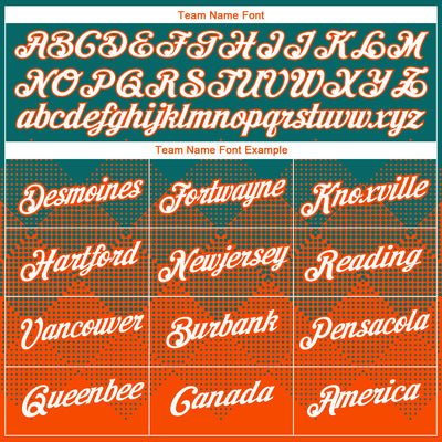 Custom Teal White-Orange 3D Pattern Design Gradient Square Shapes Performance T-Shirt