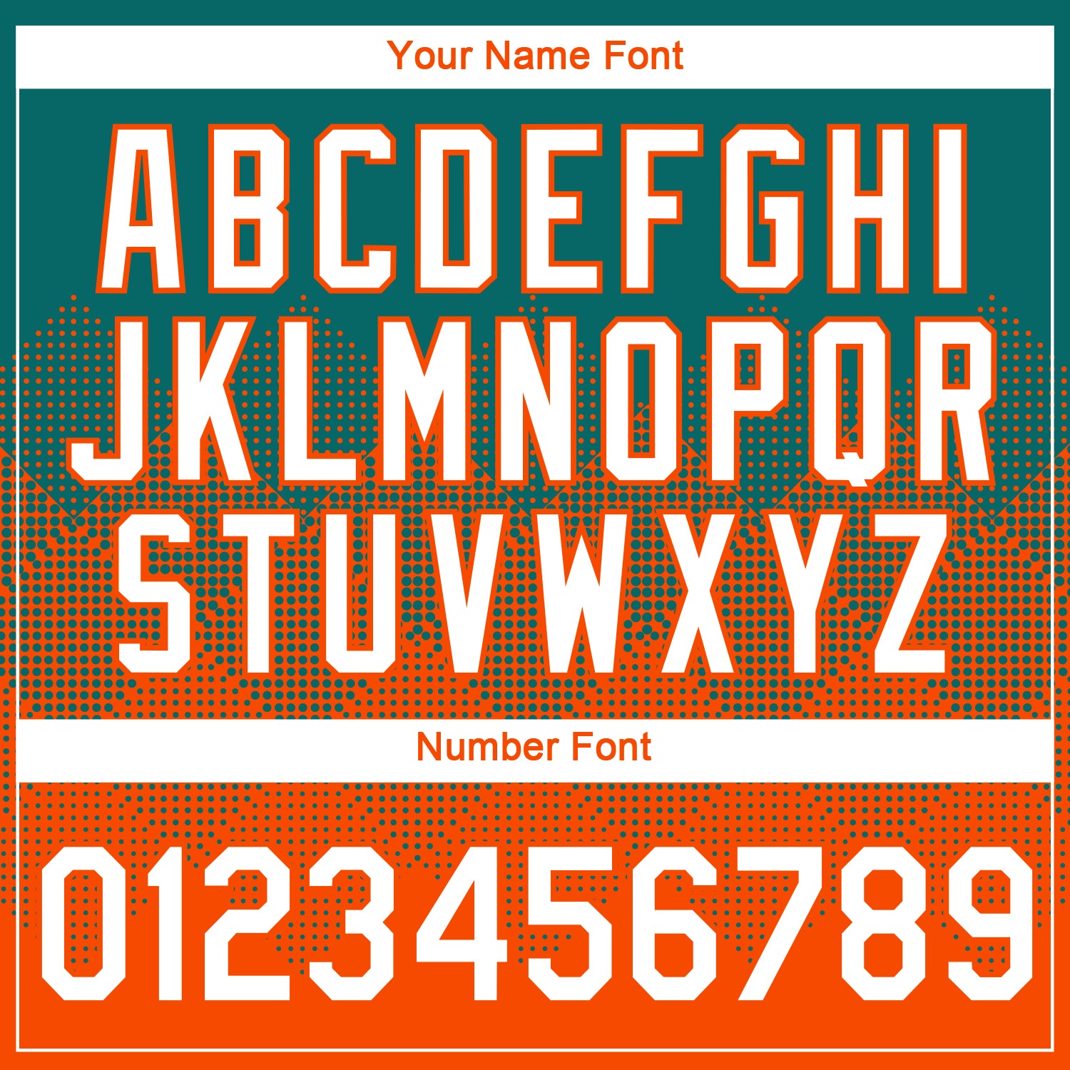 Custom Teal White-Orange 3D Pattern Design Gradient Square Shapes Performance T-Shirt