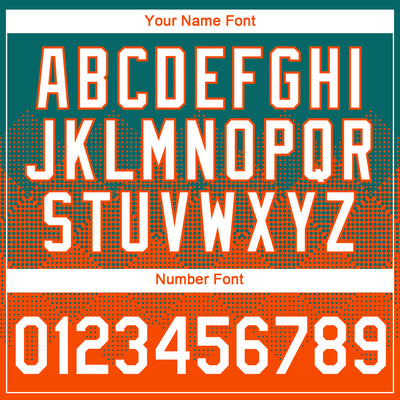 Custom Teal White-Orange 3D Pattern Design Gradient Square Shapes Performance T-Shirt