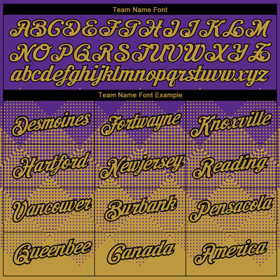 Custom Purple Old Gold-Black 3D Pattern Design Gradient Square Shapes Performance T-Shirt