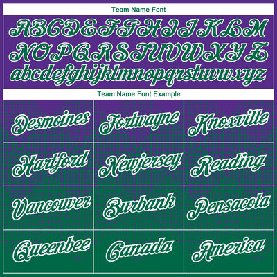 Custom Purple Kelly Green-White 3D Pattern Design Gradient Square Shapes Performance T-Shirt