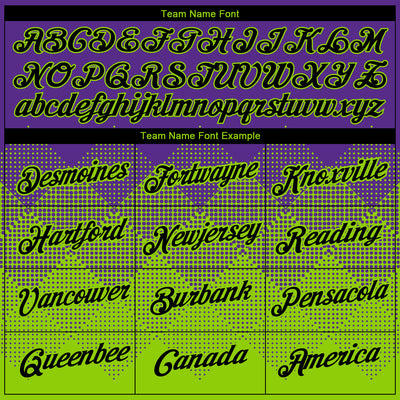 Custom Purple Black-Neon Green 3D Pattern Design Gradient Square Shapes Performance T-Shirt