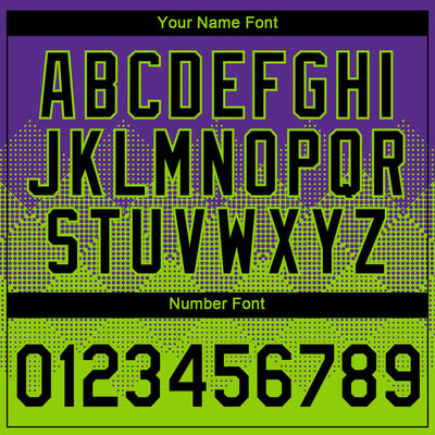 Custom Purple Black-Neon Green 3D Pattern Design Gradient Square Shapes Performance T-Shirt