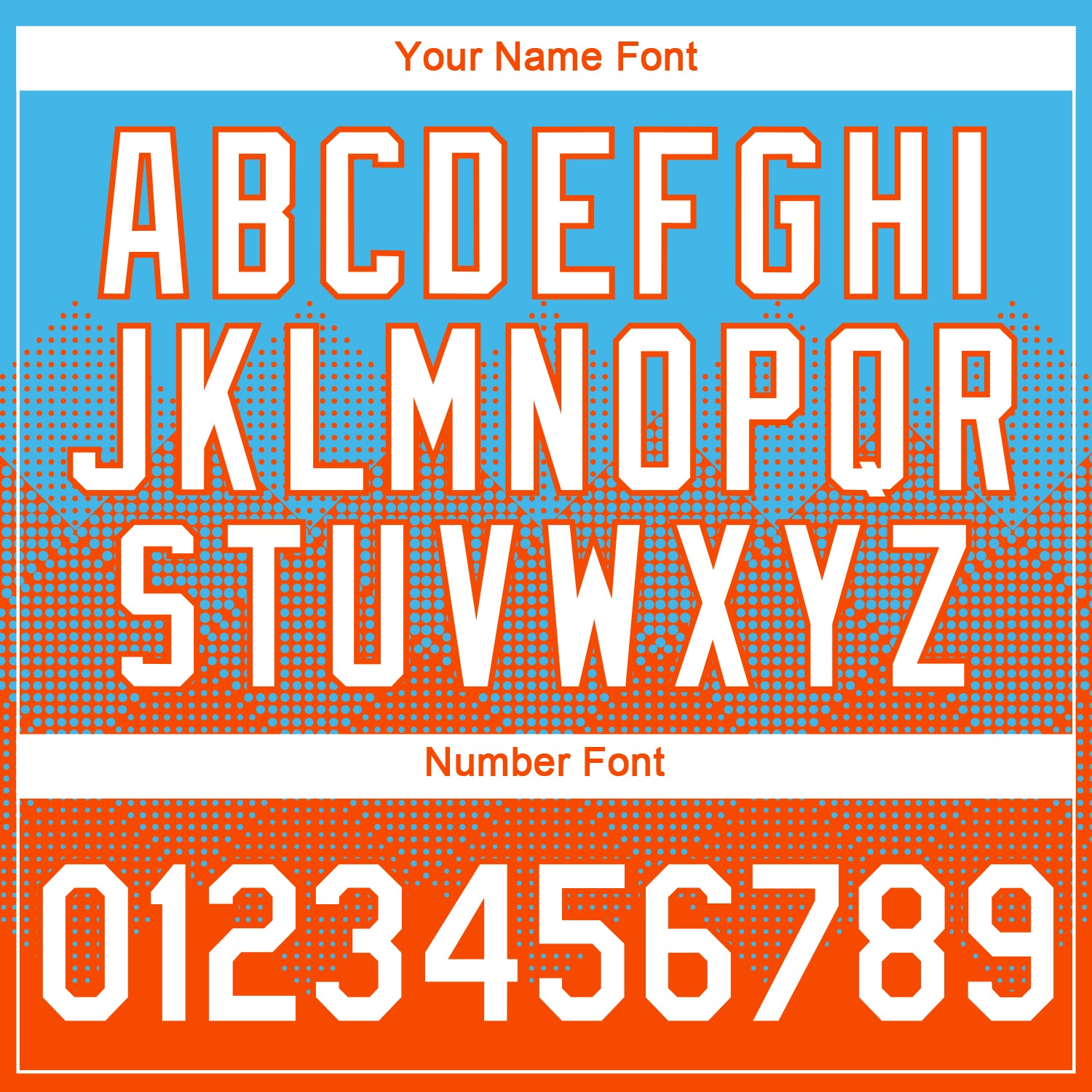 Custom Sky Blue White-Orange 3D Pattern Design Gradient Square Shapes Performance T-Shirt