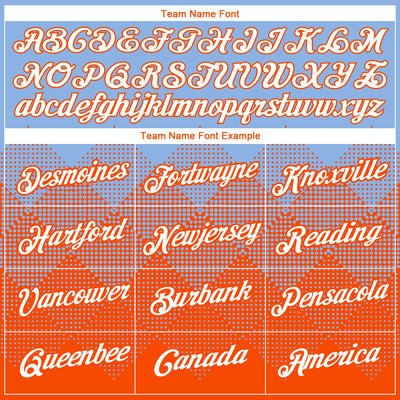 Custom Light Blue White-Orange 3D Pattern Design Gradient Square Shapes Performance T-Shirt