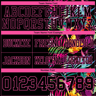 Custom Black Pink 3D Pattern Tropical Palm Leaves Authentic Football Jersey