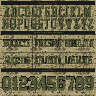 Custom Camo Olive-Black 3D Pattern Salute To Service Authentic Football Jersey