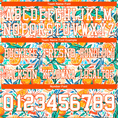 Custom White Orange 3D Pattern Fruit Authentic Football Jersey