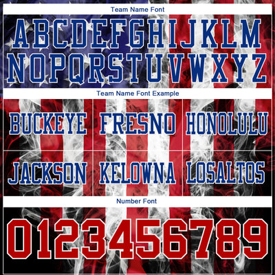 Custom Black Red Royal-White 3D Pattern American Flag Authentic Football Jersey