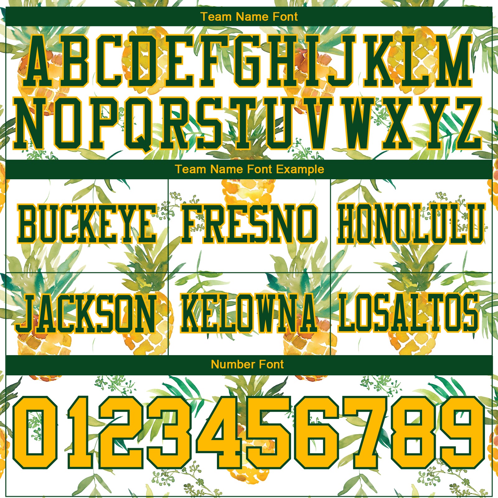 Custom White Gold-Green 3D Pattern Fruit Pineapple Authentic Football Jersey