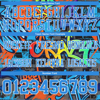 Custom Graffiti Pattern Powder Blue-White 3D Pattern Splash Authentic Football Jersey