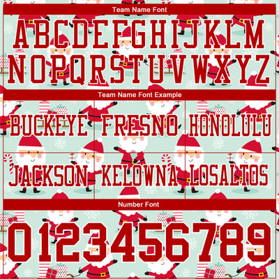 Custom Green Red-White 3D Pattern Christmas Authentic Football Jersey