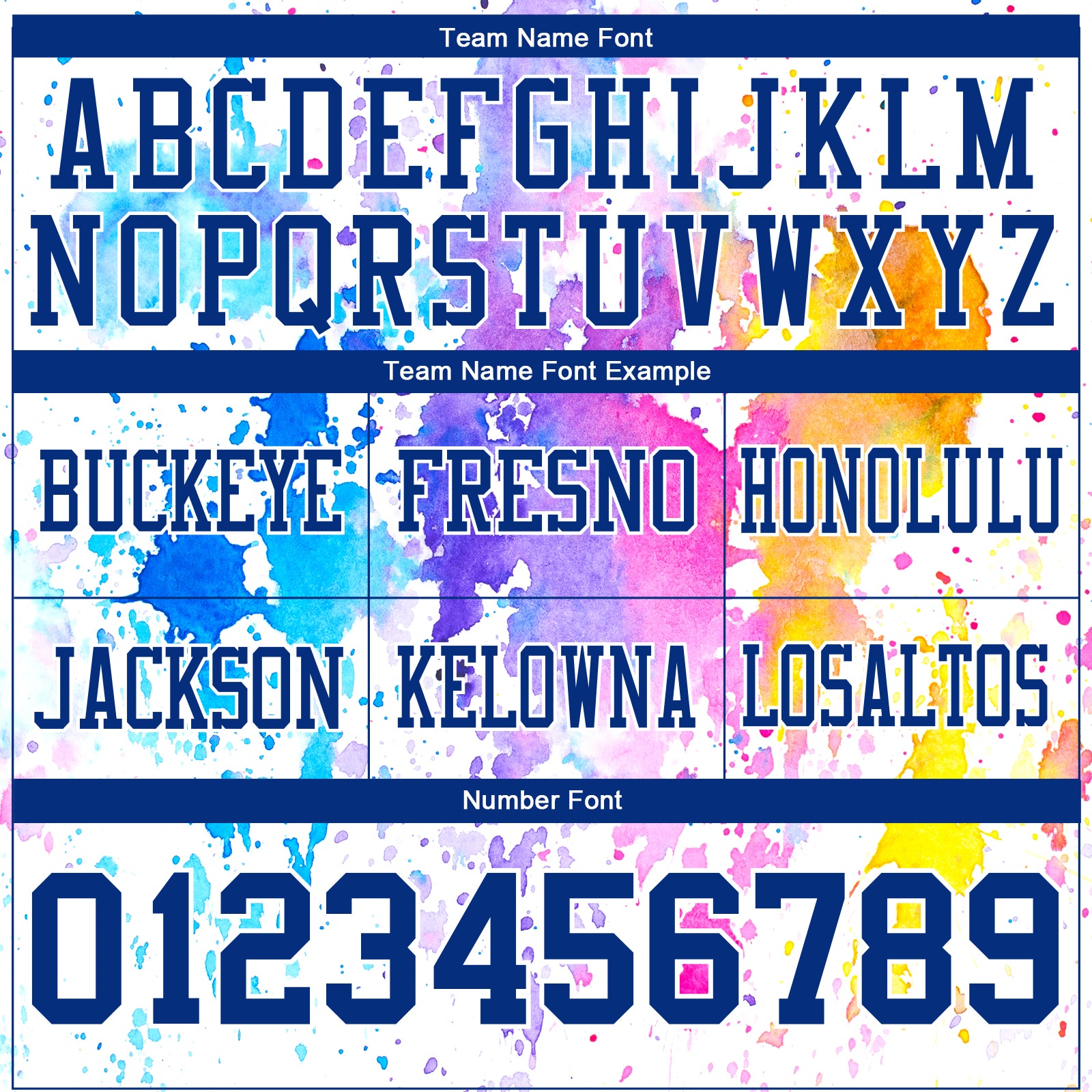 Custom White Royal 3D Pattern Watercolor Splash Authentic Football Jersey