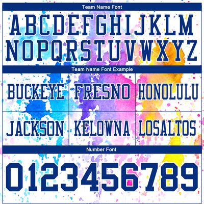 Custom White Royal 3D Pattern Watercolor Splash Authentic Football Jersey