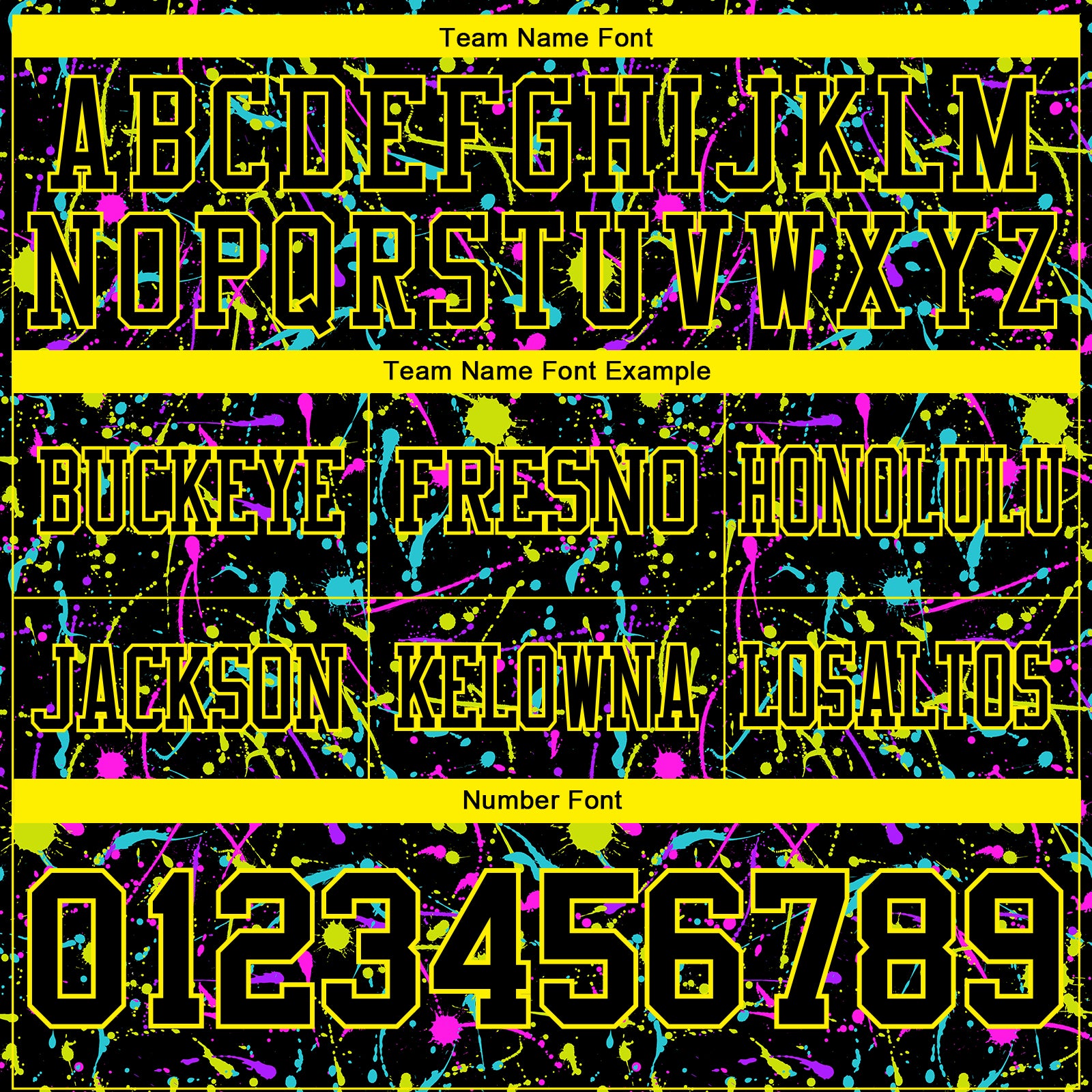 Custom Graffiti Pattern Black-Light Yellow 3D Pattern Splash Authentic Football Jersey