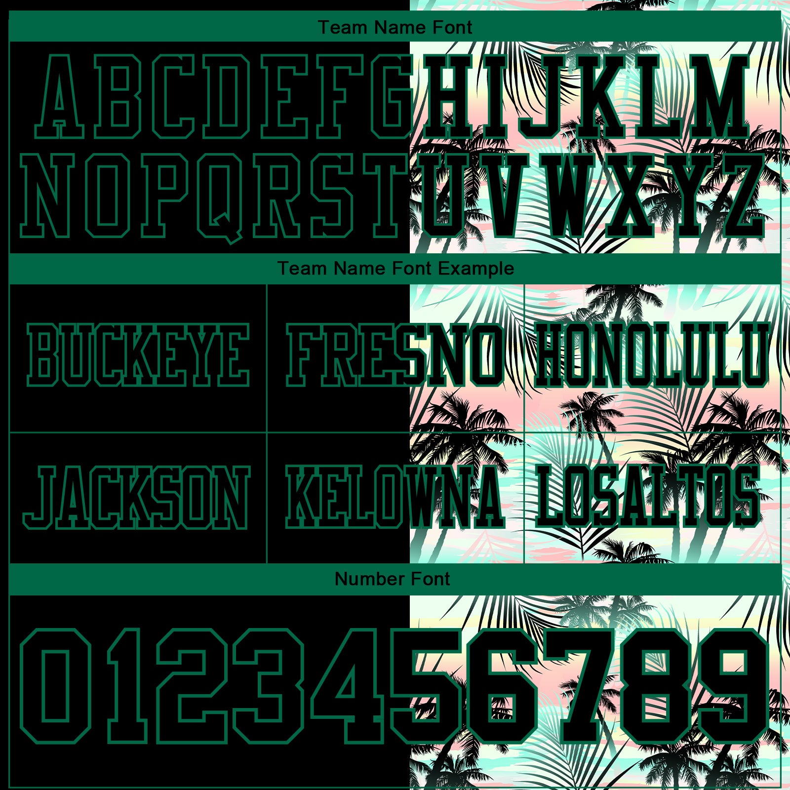 Custom Black Kelly Green 3D Pattern Tropical Hawaii Palm Leaves Authentic Football Jersey