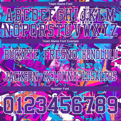 Custom Graffiti Pattern Purple-White 3D Pattern Splash Authentic Football Jersey