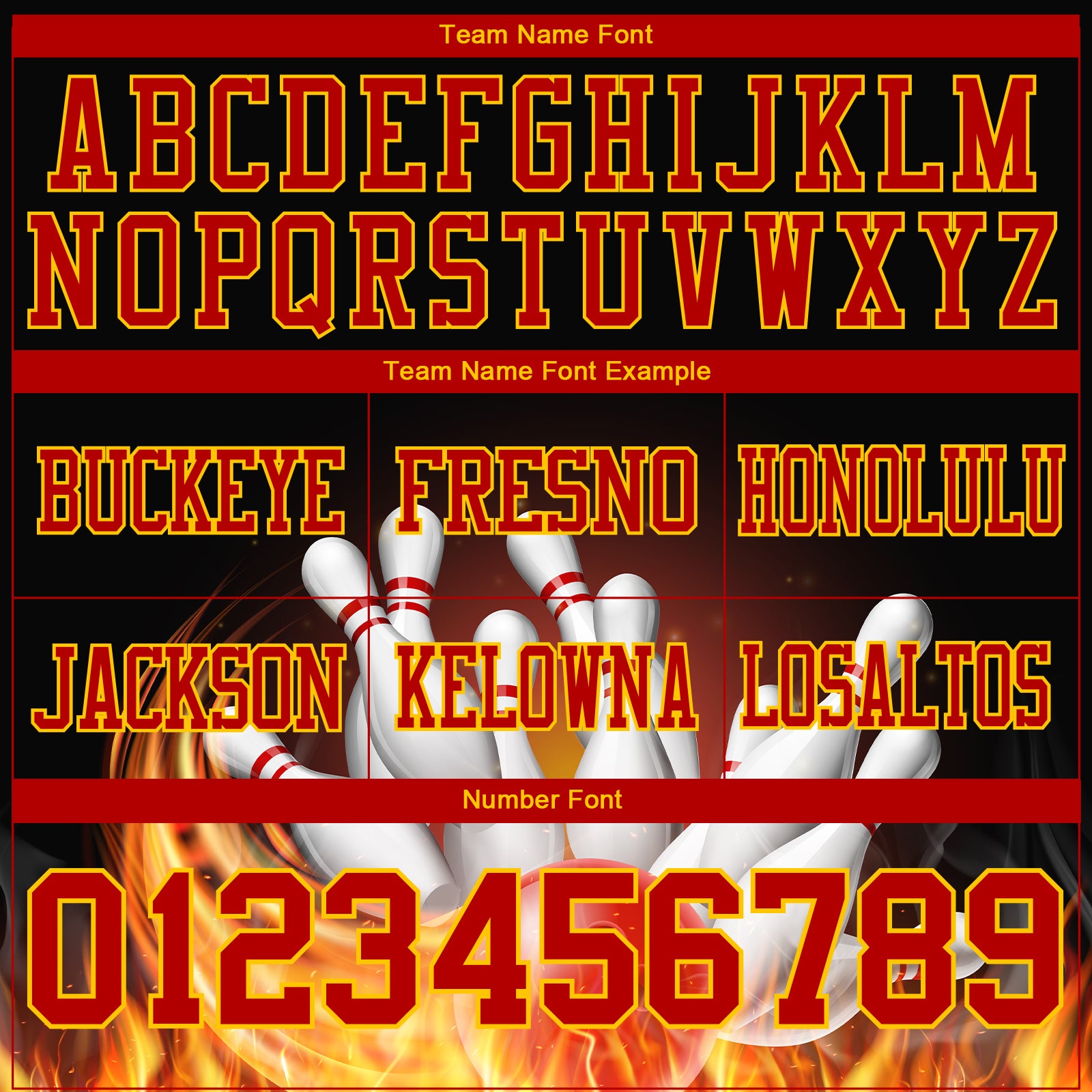 Custom Black Red-Yellow 3D Pattern Flame Bowling Authentic Football Jersey