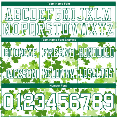 Custom White Kelly Green 3D Pattern St. Patrick's Day Authentic Football Jersey
