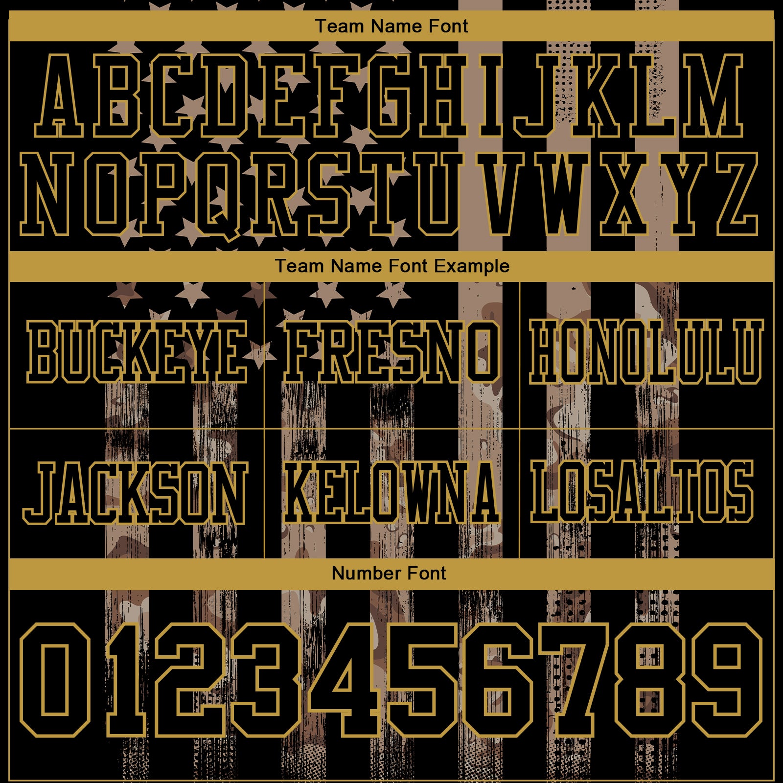 Custom Black Old Gold 3D Pattern American Flag Authentic Football Jersey