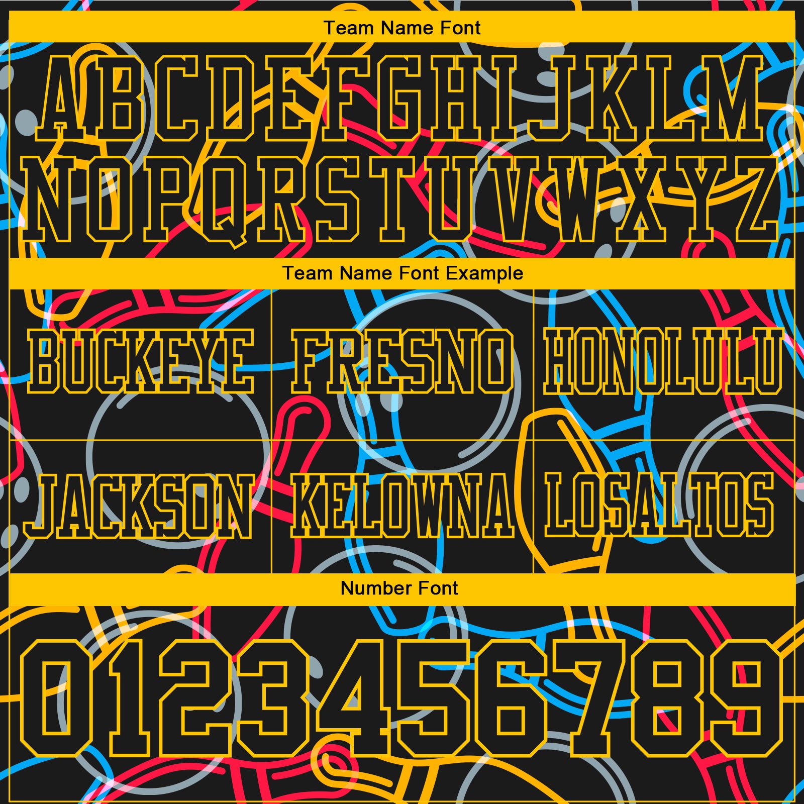 Custom Black Yellow 3D Pattern Bowling Authentic Football Jersey