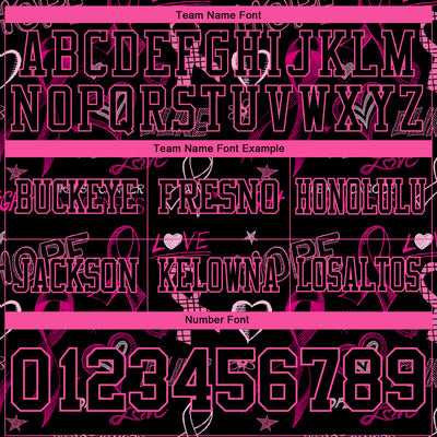 Custom Black Pink 3D Pattern Pink Ribbon Breast Cancer Awareness Month Women Health Care Support Authentic Football Jersey