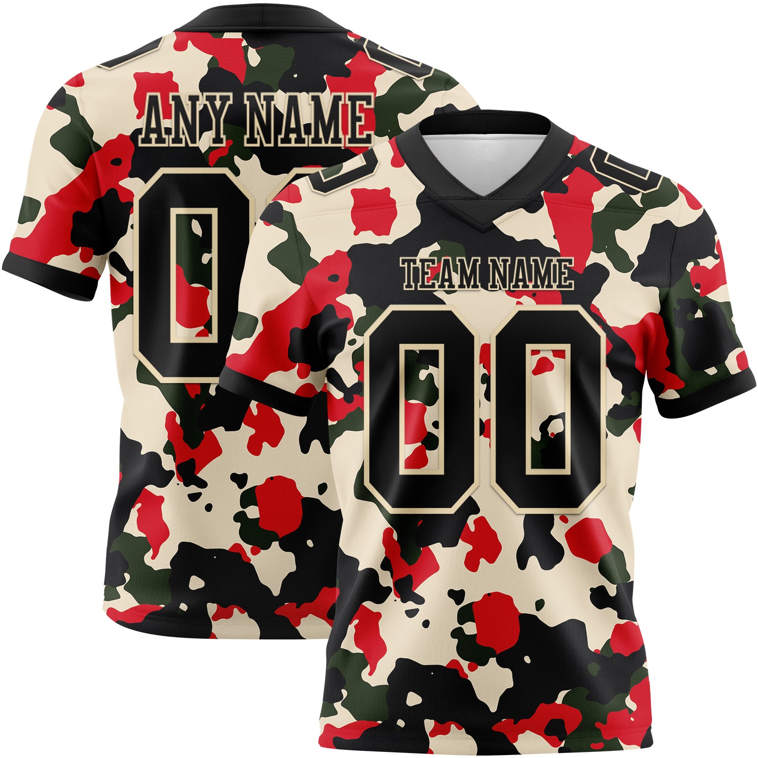 Custom Camo Black-Cream 3D Pattern Salute To Service Authentic Football Jersey