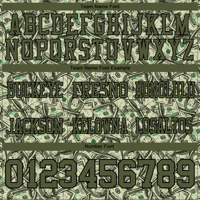 Custom Green Olive-Black 3D Pattern Dollar Authentic Football Jersey