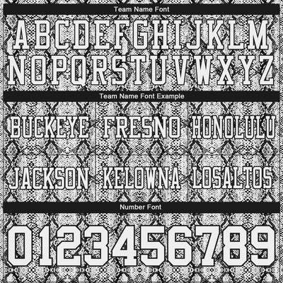 Custom White Black 3D Pattern Snakeskin Print Authentic Football Jersey