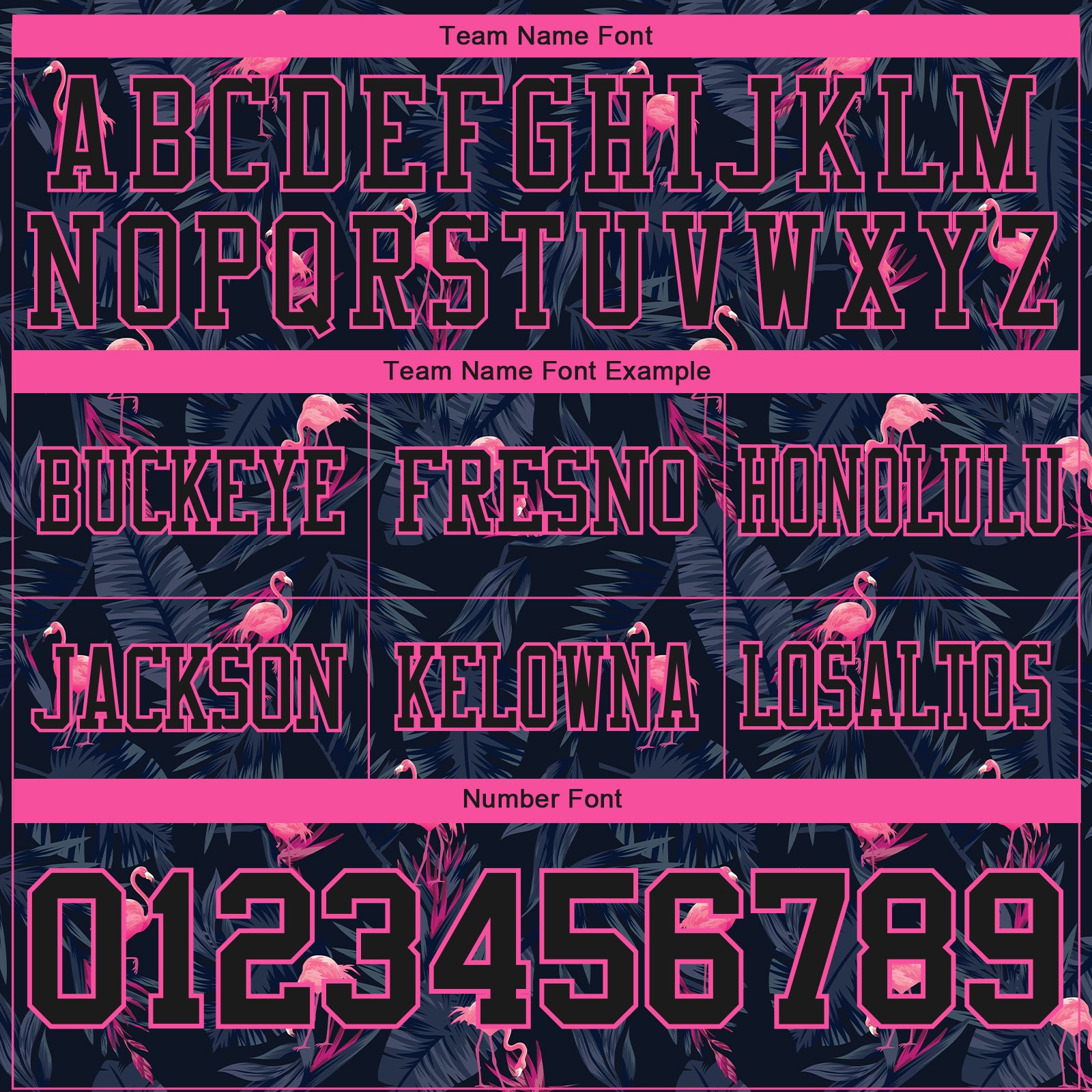 Custom Black Pink 3D Pattern Flamingo Authentic Football Jersey