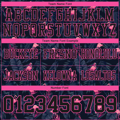 Custom Black Pink 3D Pattern Flamingo Authentic Football Jersey