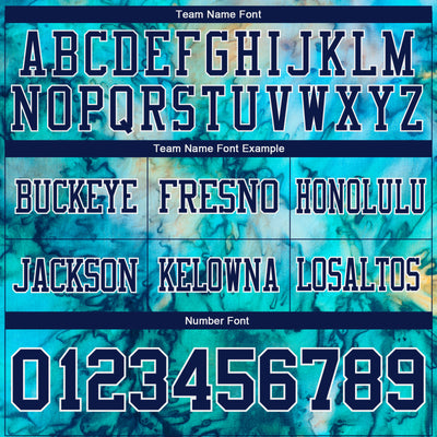 Custom Tie Dye Navy-White 3D Pattern Authentic Football Jersey