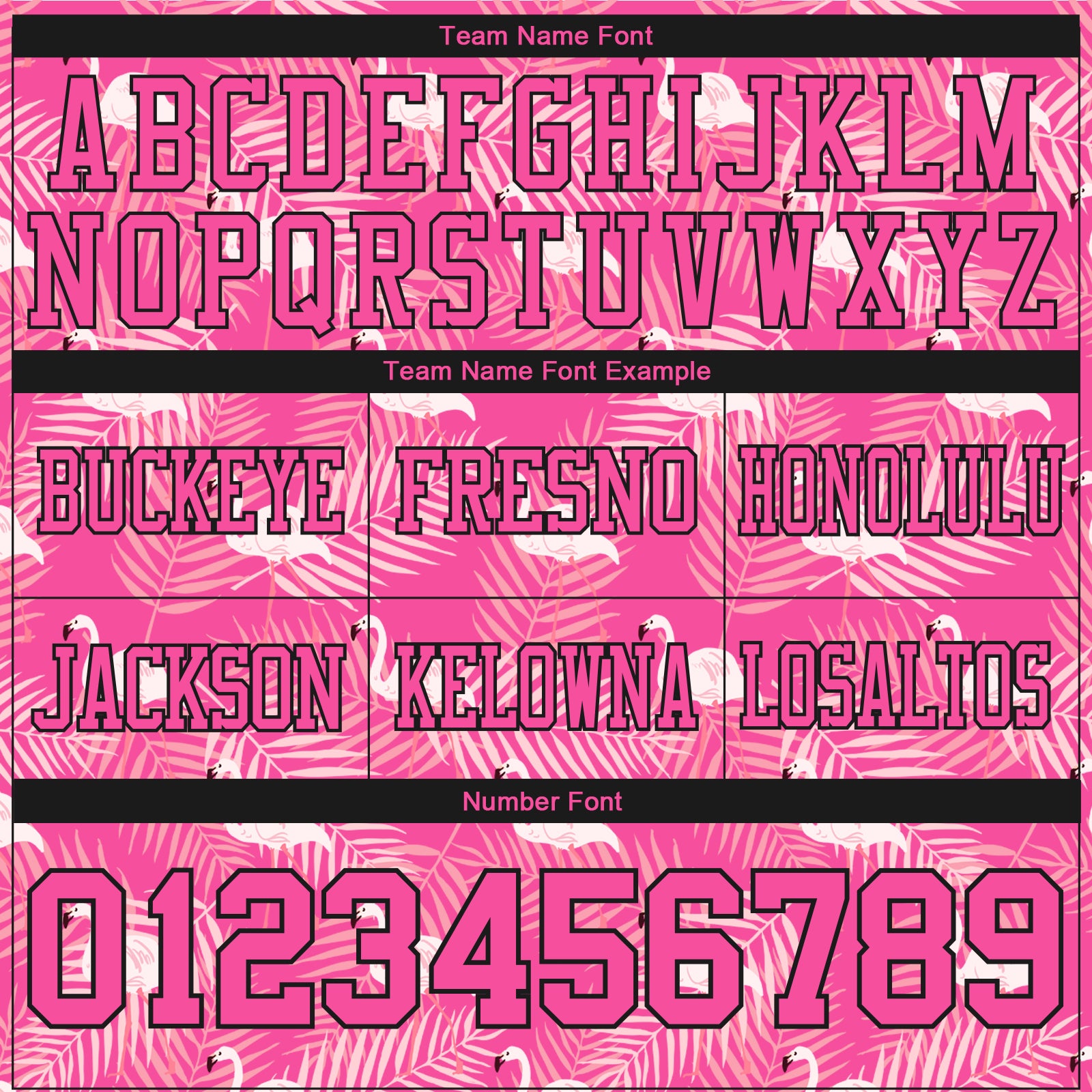 Custom Pink Black 3D Pattern Flamingo Authentic Football Jersey