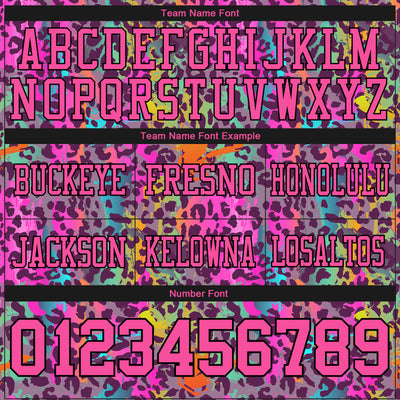 Custom Graffiti Pattern Pink-Black 3D Pattern Colorful Leopard Print Authentic Football Jersey
