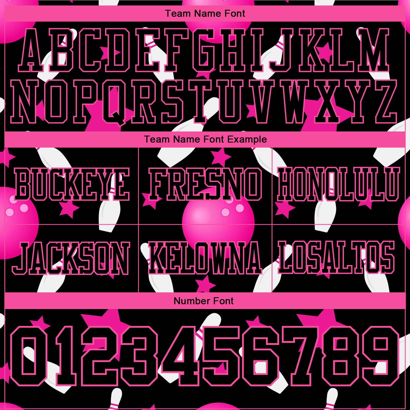 Custom Black Pink 3D Pattern Bowling Authentic Football Jersey